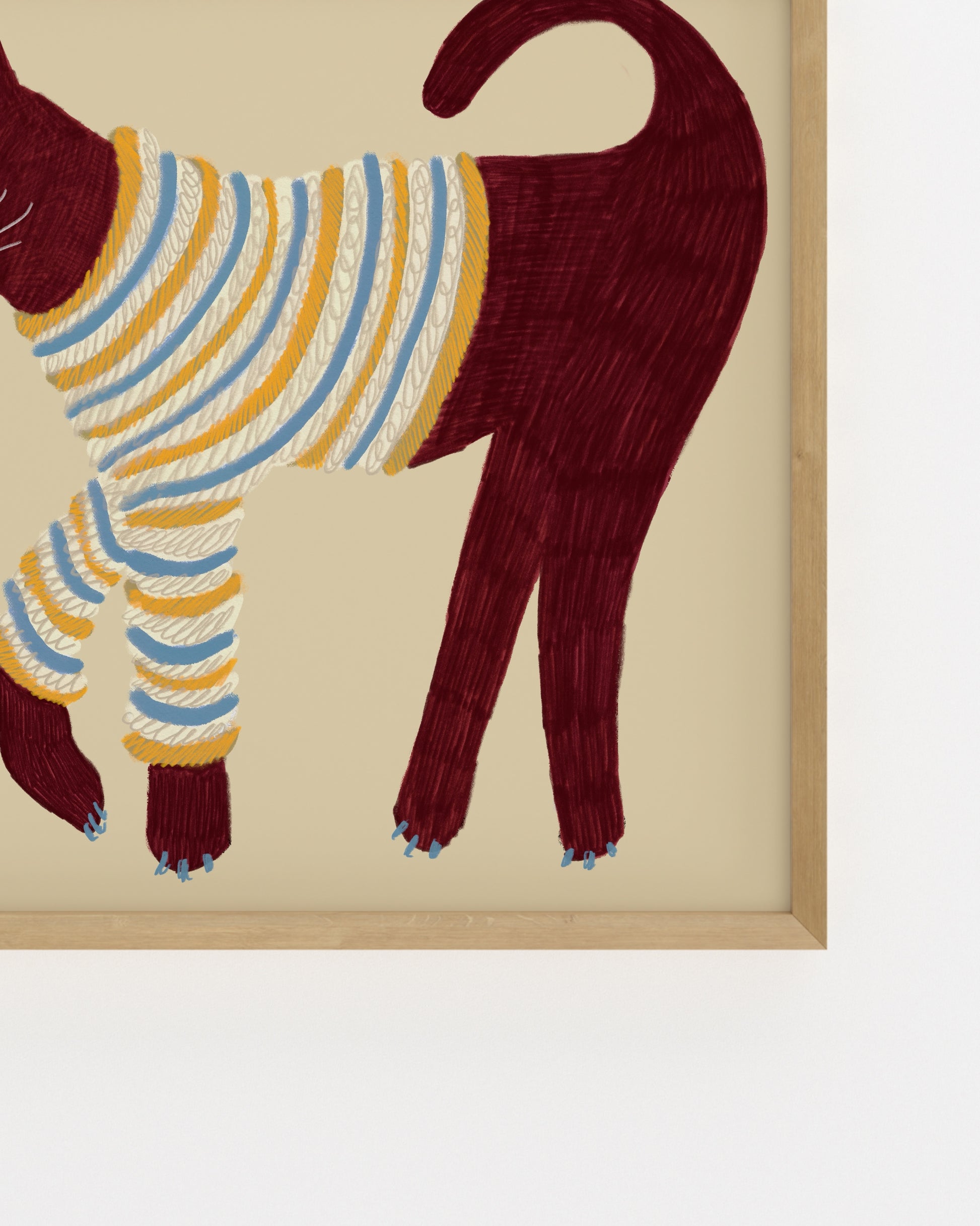 Square Edit. Cat Illustration printable wall art by Paperhus