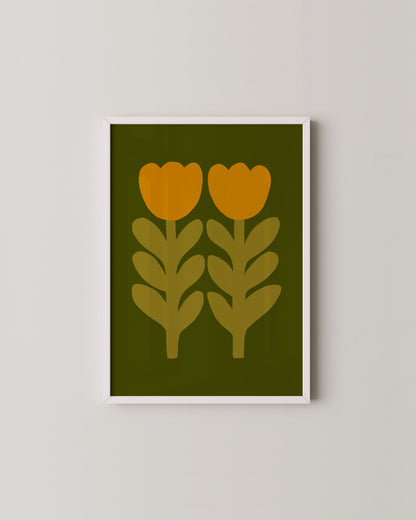 Retro Tulips Print