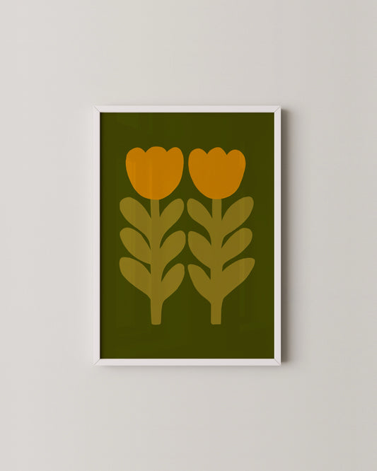 Retro Tulips Print