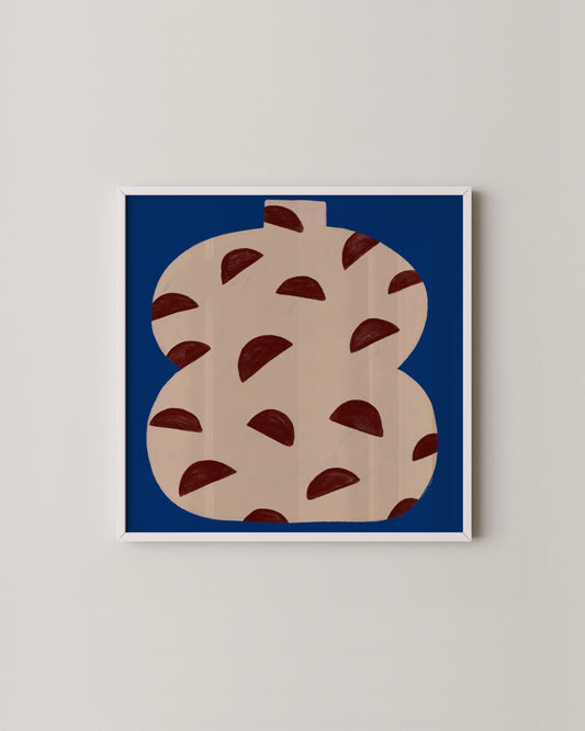 Burgundy Dot Vase Print | Modern Abstract Still Life Art