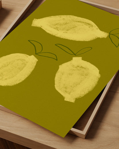 Three Lemons Print- Wall Art -Paperhus- Printable wall art - Instant downloads - DIY home decor -Paperhus