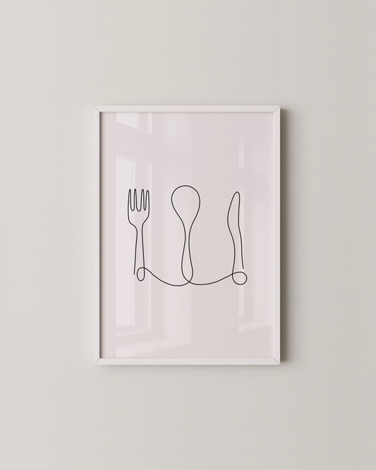 Knife & Fork Line Print