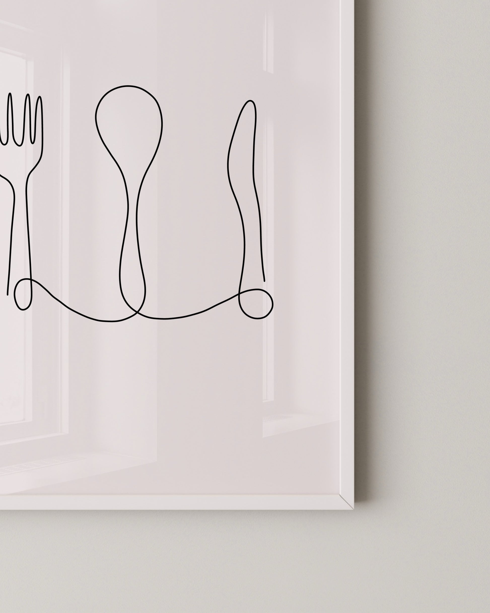 Knife & Fork Line Print- Wall Art -Paperhus- Printable wall art - Instant downloads - DIY home decor -Paperhus