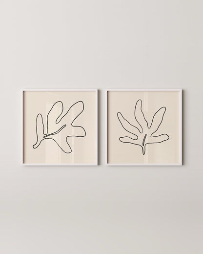 Leaf Outlines Set- Wall Art -Paperhus- Printable wall art - Instant downloads - DIY home decor -Paperhus