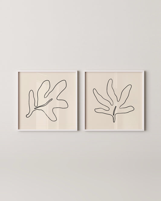 Leaf Outlines Set- Wall Art -Paperhus- Printable wall art - Instant downloads - DIY home decor -Paperhus