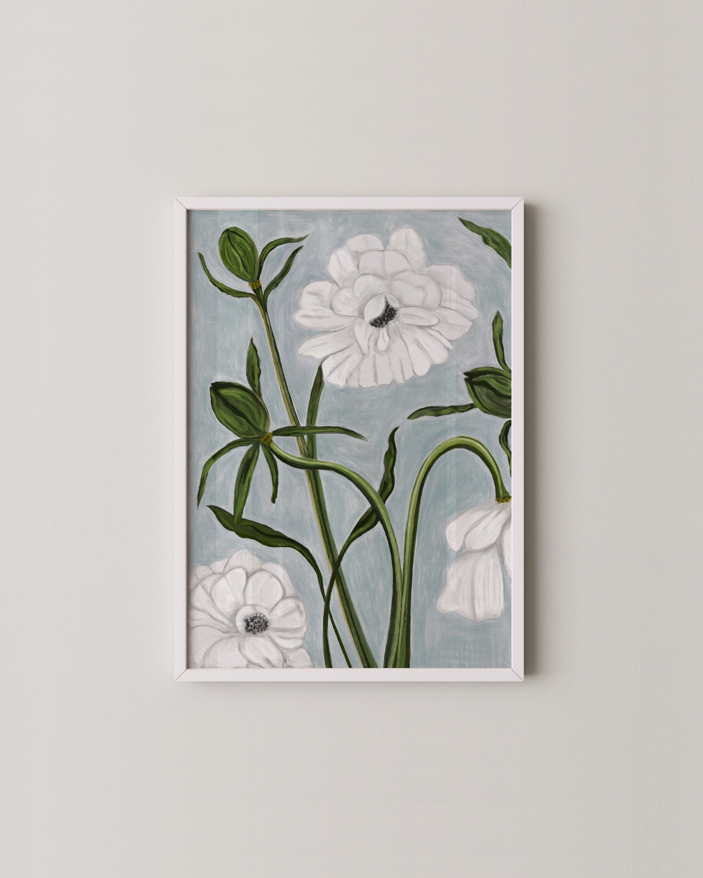 White Florals Print- Wall Art -Paperhus- Printable wall art - Instant downloads - DIY home decor -Paperhus