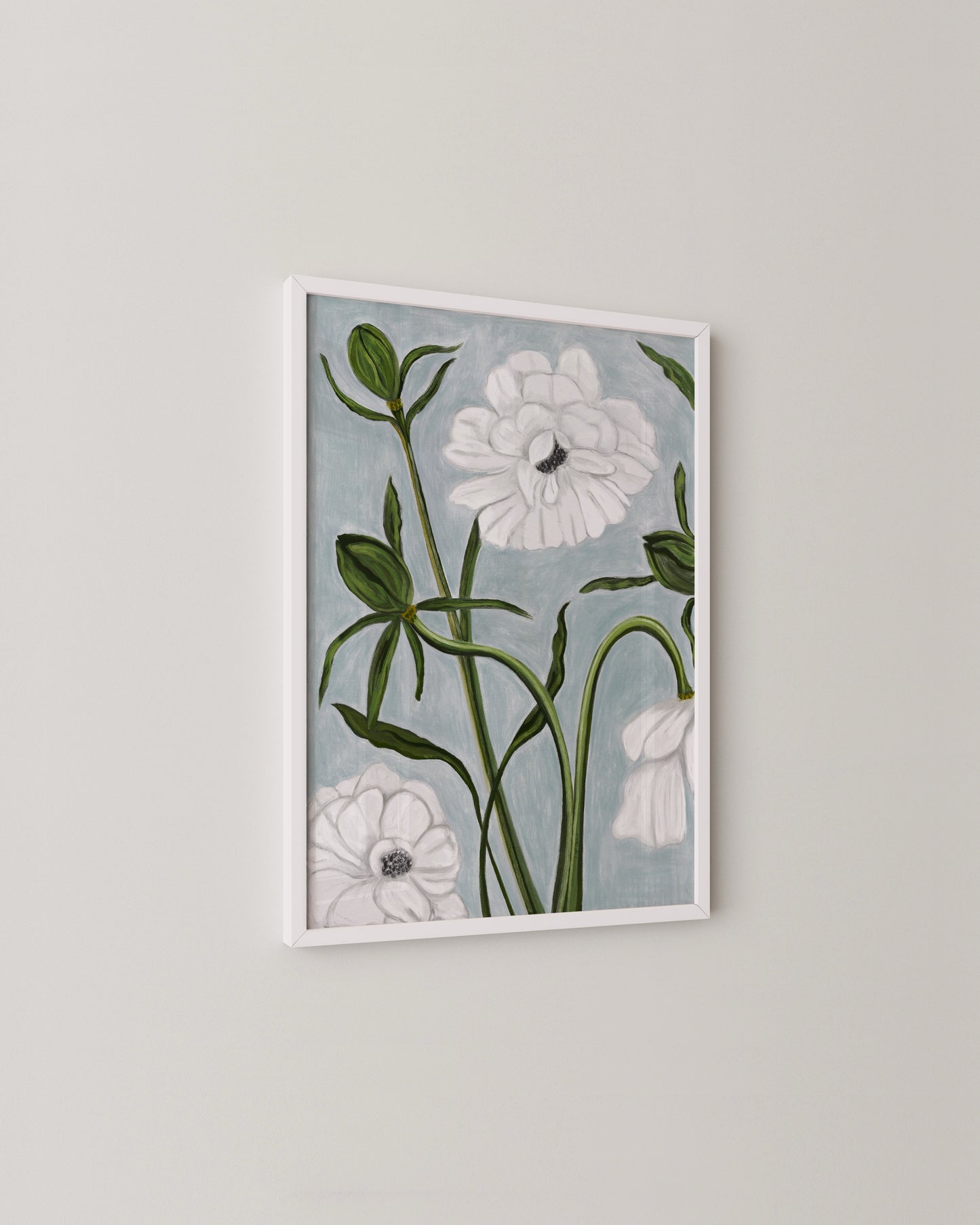 White Florals Print- Wall Art -Paperhus- Printable wall art - Instant downloads - DIY home decor -Paperhus