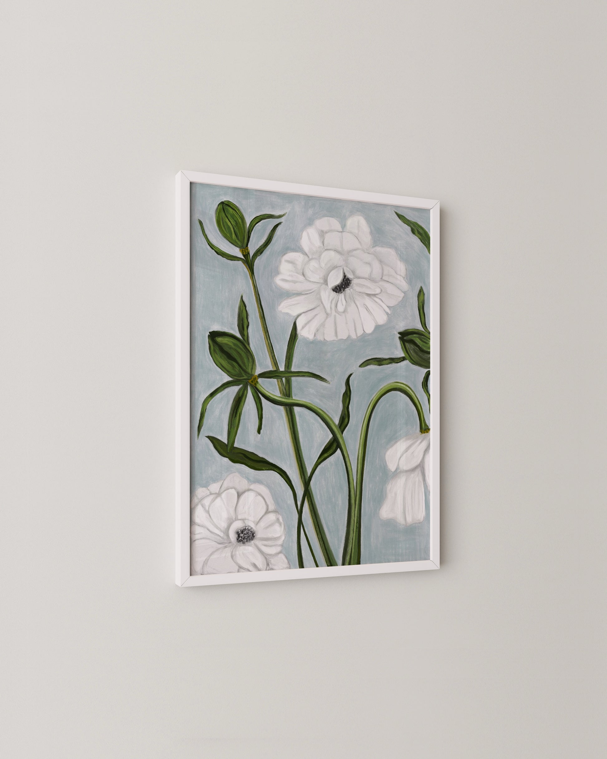 White Florals Print- Wall Art -Paperhus- Printable wall art - Instant downloads - DIY home decor -Paperhus