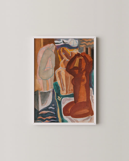 Two Bathing Women Print