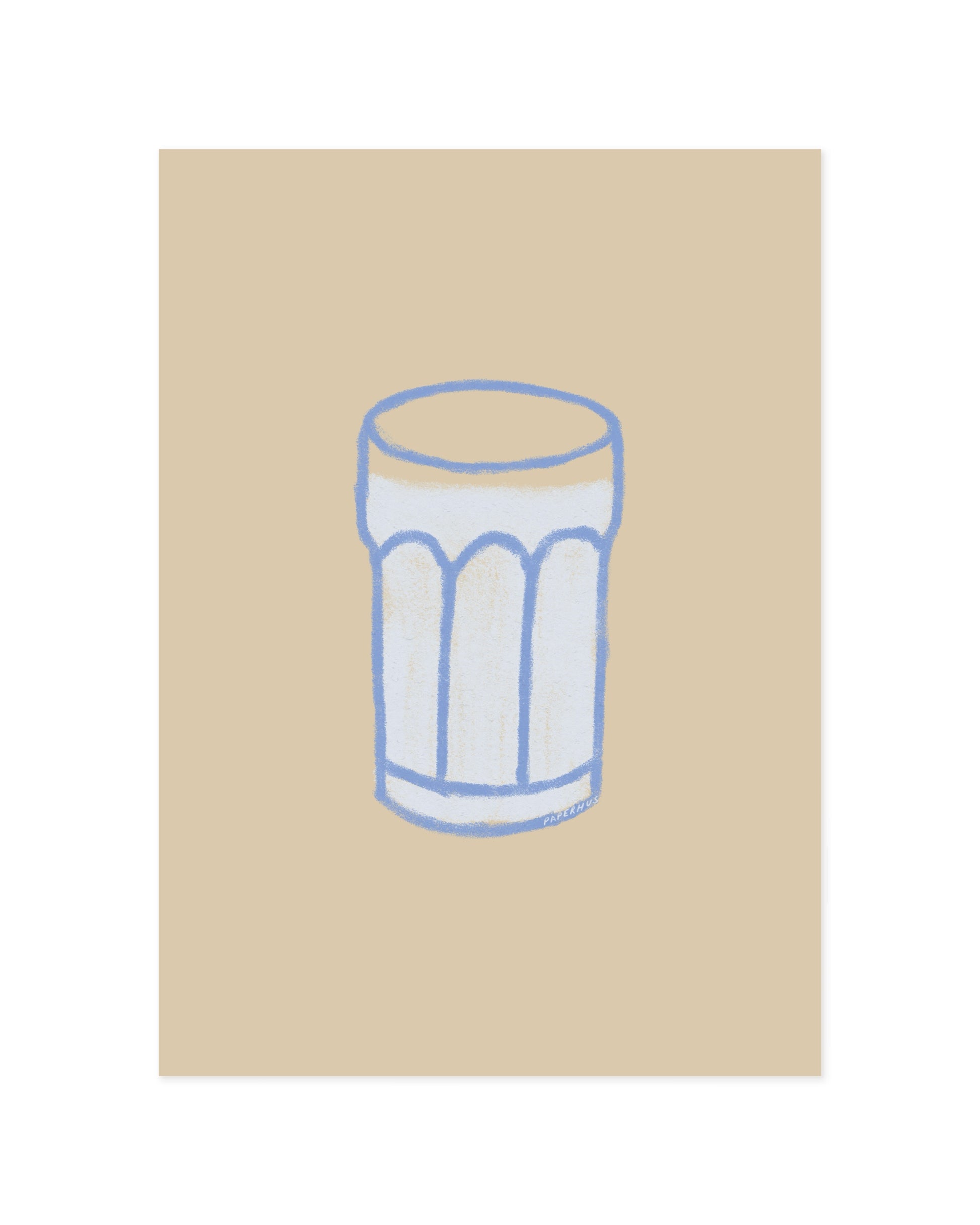 Kitchen Objects. Glass Of Milk printable wall art by Paperhus