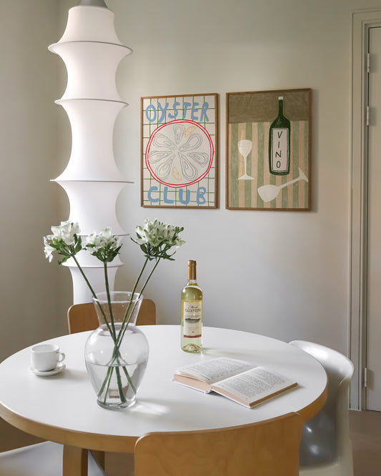 Oyster & Wine Print Set Of 2