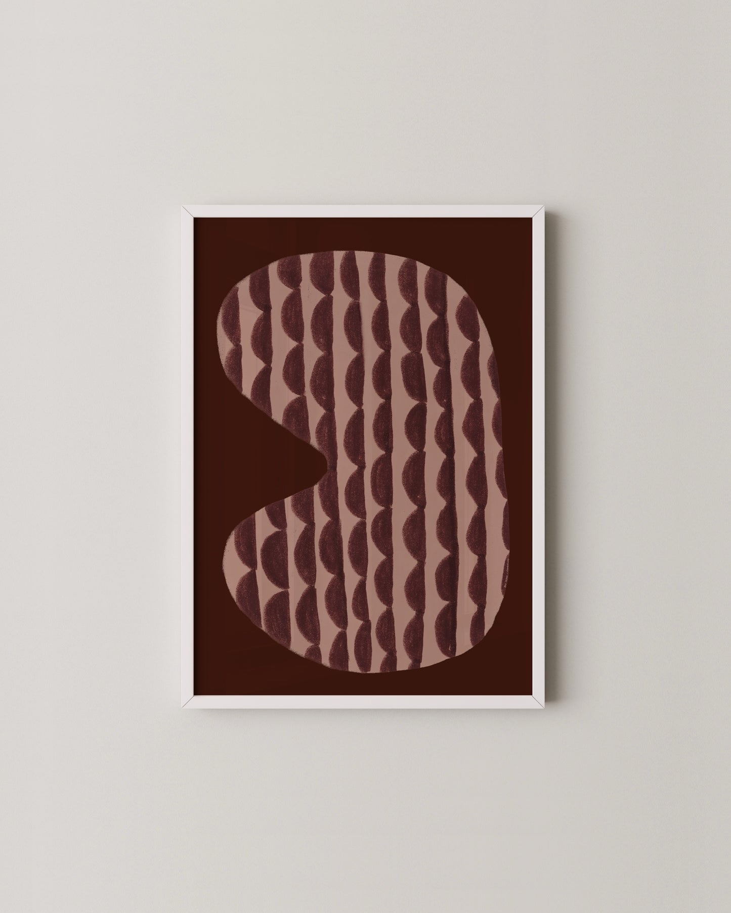 Pink & Burgundy Shape Print | Modern Abstract Pattern Art