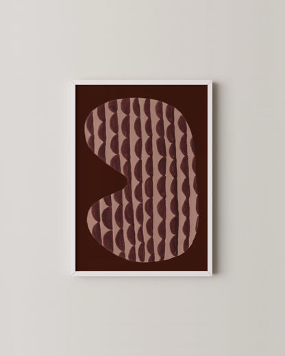 Pink & Burgundy Shape Print | Modern Abstract Pattern Art