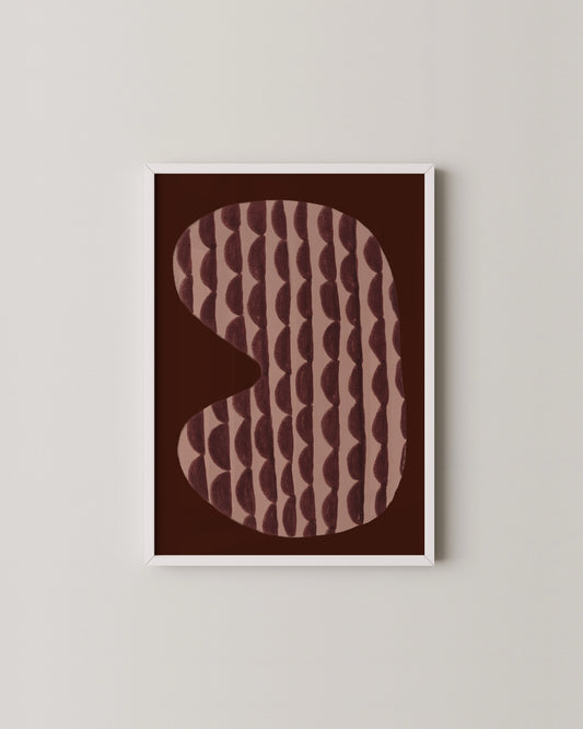 Pink & Burgundy Shape Print | Modern Abstract Pattern Art