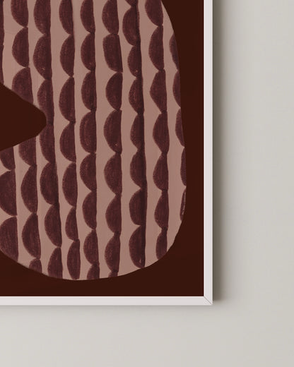 Pink & Burgundy Shape Print | Modern Abstract Pattern Art