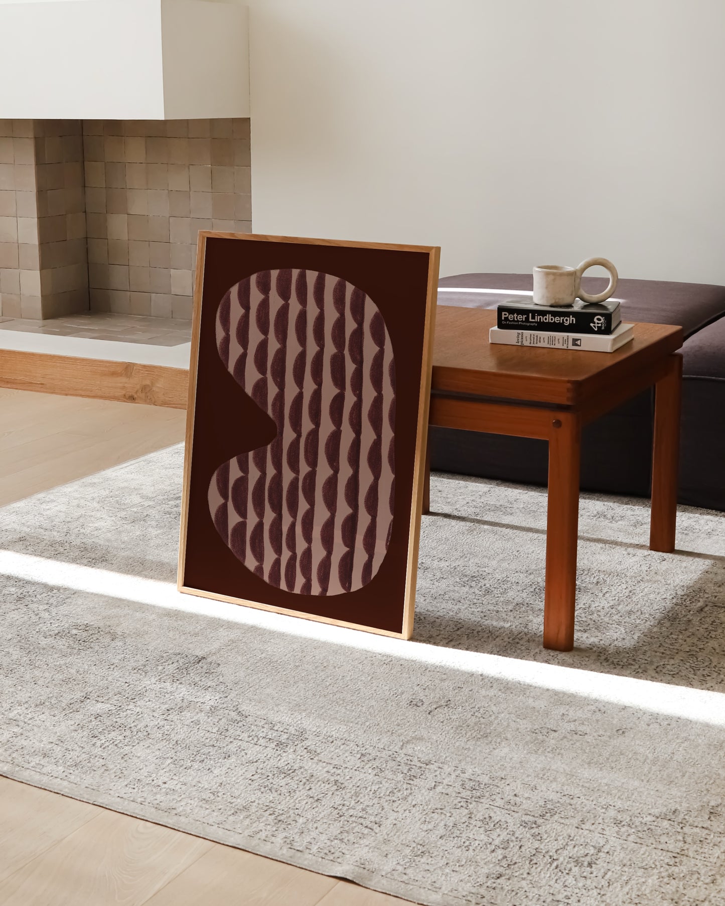 Pink & Burgundy Shape Print | Modern Abstract Pattern Art