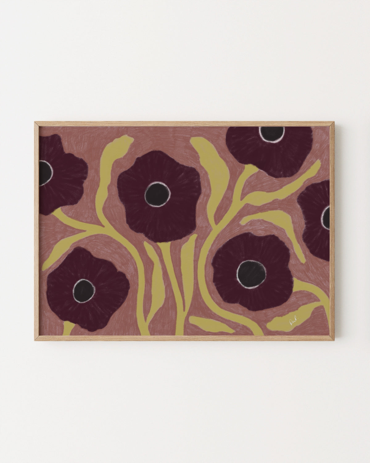 Soft Seasons. Plum Poppies Print