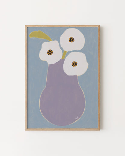 Soft Seasons. White Blooms Print
