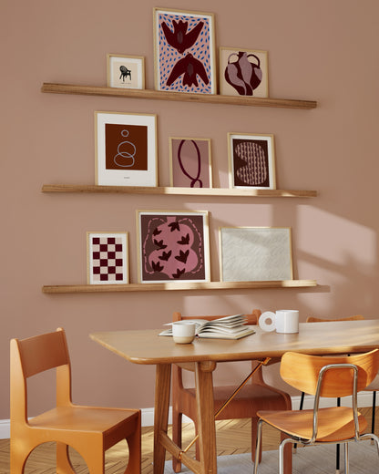 Burgundy & Pink Gallery Wall | Modern Abstract Print Collection