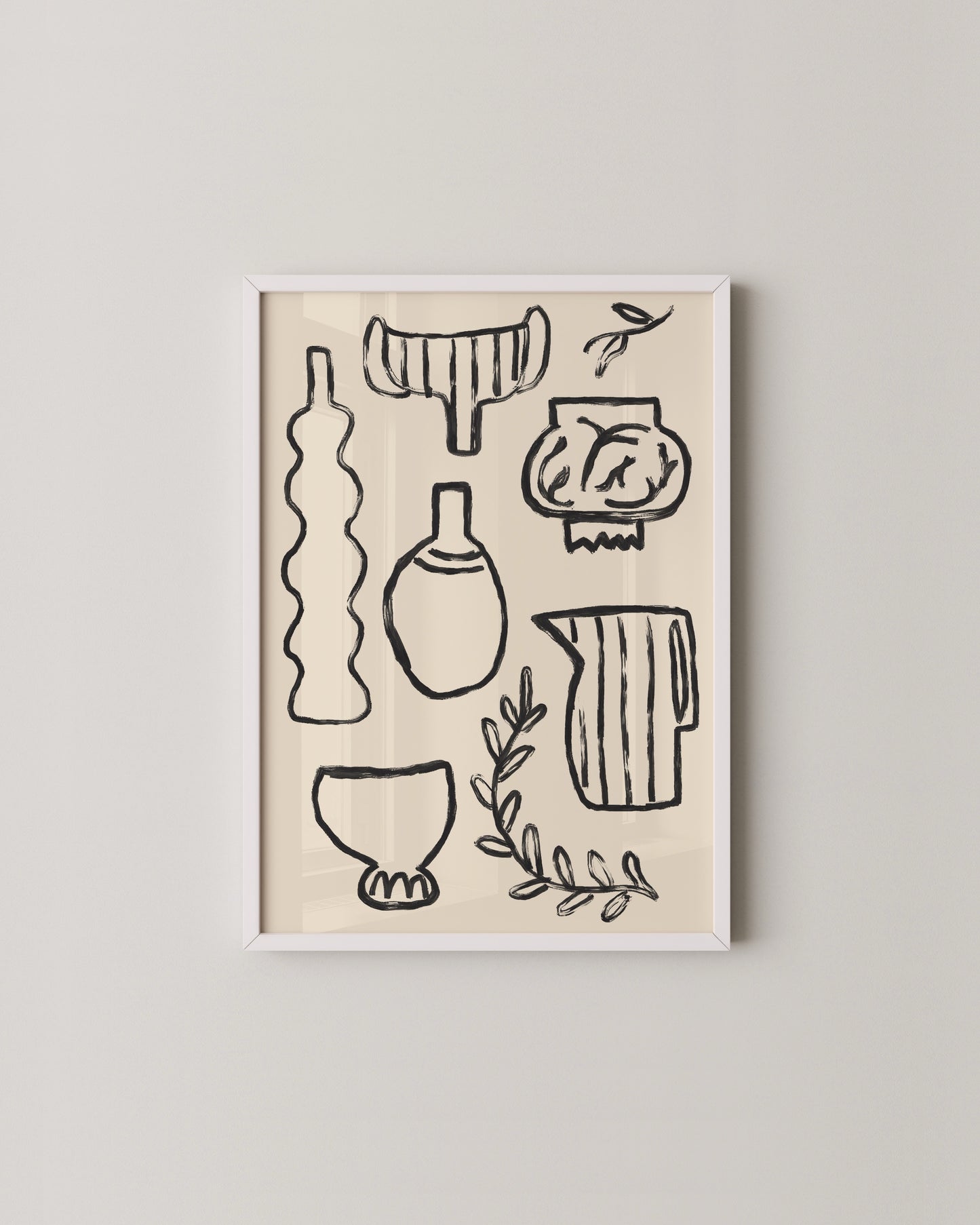 Abstract Line Form Print | Warm Neutral Modern Wall Art