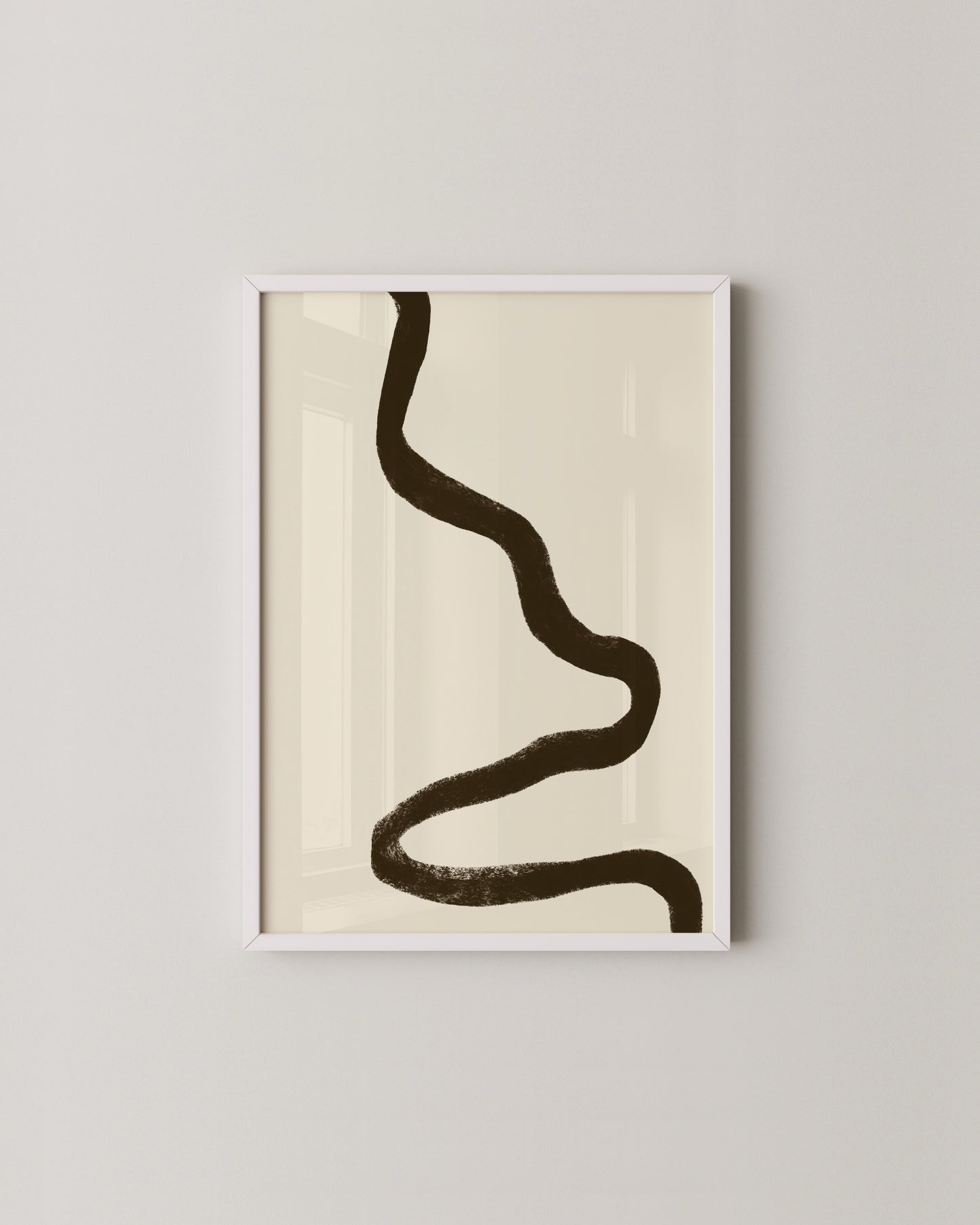 Abstract Line Form Print | Warm Neutral Modern Wall Art