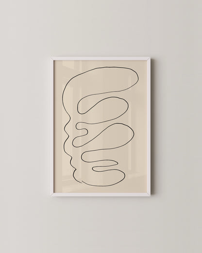 Abstract Line Form Print | Warm Neutral Modern Wall Art