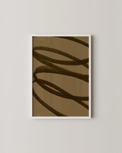 Abstract Line Form Print | Warm Neutral Modern Wall Art
