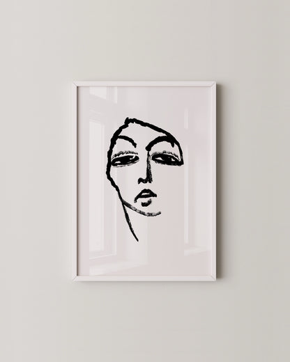 Abstract Line Form Print | Warm Neutral Modern Wall Art