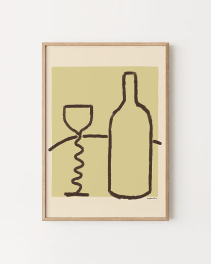 The Tabletop. Wine For One Print