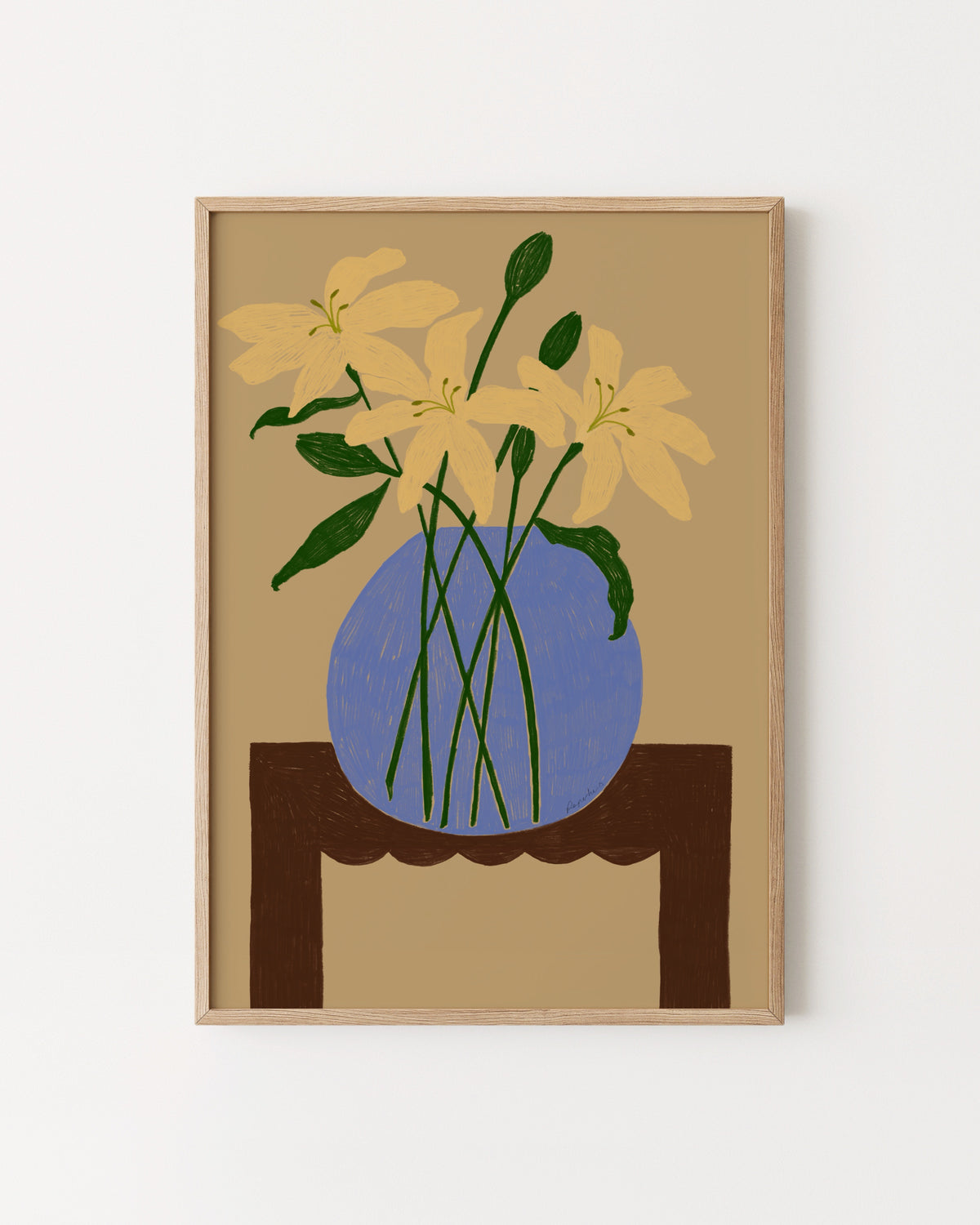 The Dining Room. Lillies In A Bowl Print