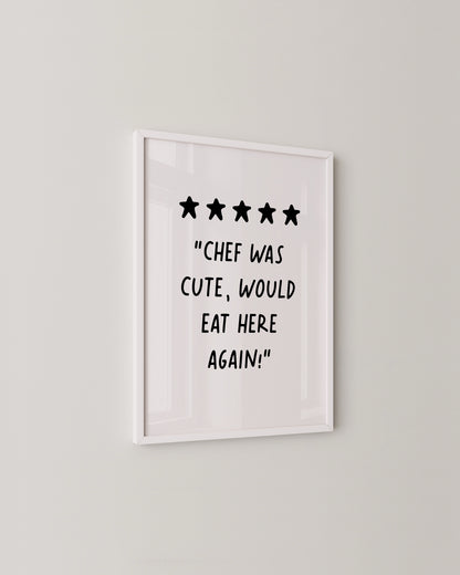 5-Star Chef Print- Wall Art -Paperhus- Printable wall art - Instant downloads - DIY home decor -Paperhus
