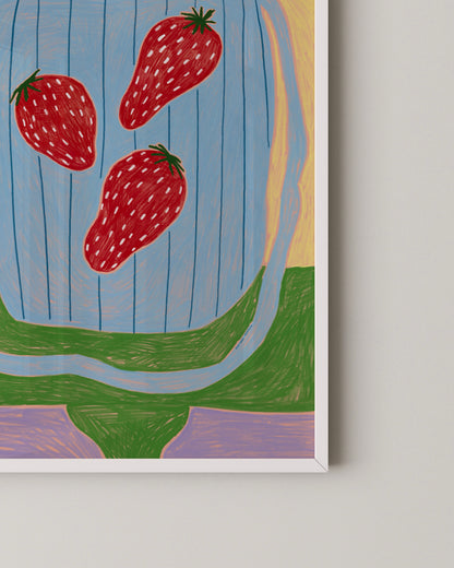 Strawberry Bag | Playful Still Life Art Print