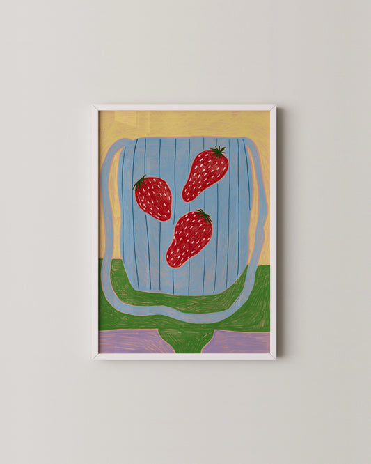 Strawberry Bag | Playful Still Life Art Print