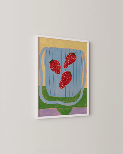 Strawberry Bag | Playful Still Life Art Print