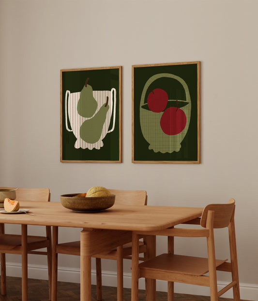 Apple & Pear. Set printable wall art by Paperhus