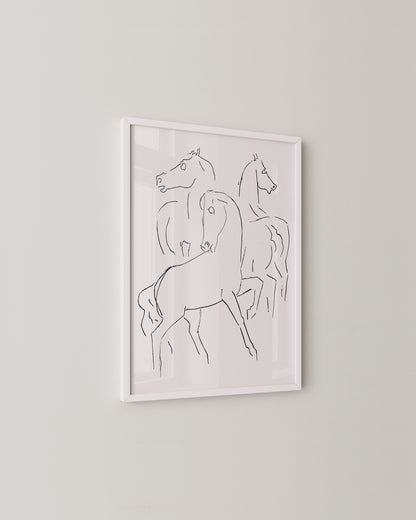 Horse Line Drawing Print- Wall Art -Paperhus- Printable wall art - Instant downloads - DIY home decor -Paperhus