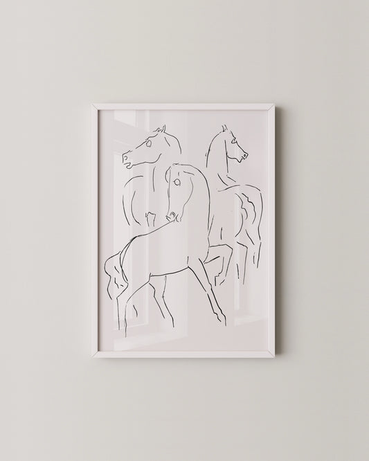 Horse Line Drawing Print- Wall Art -Paperhus- Printable wall art - Instant downloads - DIY home decor -Paperhus