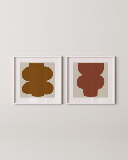 Terracotta Shapes Set of 2- Wall Art -Paperhus- Printable wall art - Instant downloads - DIY home decor -Paperhus