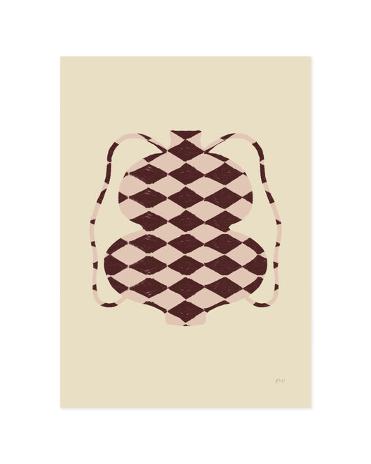Vase Edit. Mauve Print Set Of 2