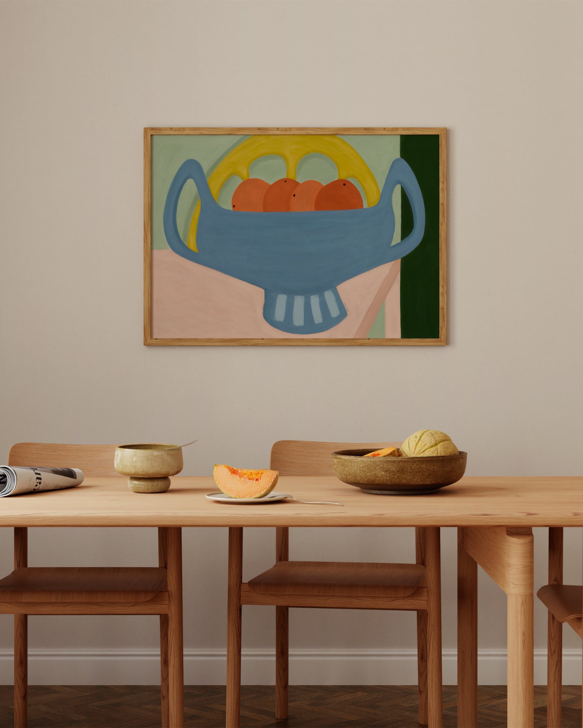Blue Fruit Bowl Print- Wall Art -Paperhus- Printable wall art - Instant downloads - DIY home decor -Paperhus