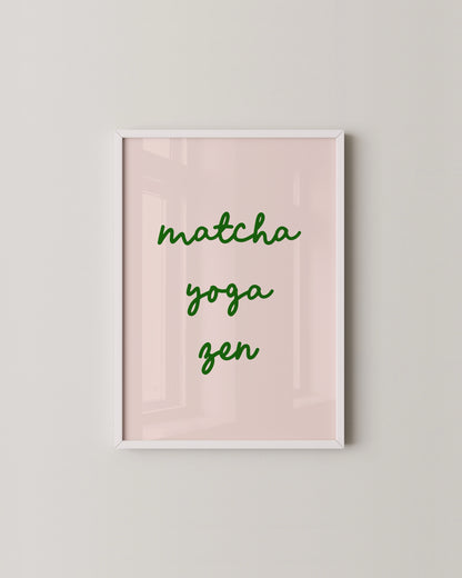 Matcha Yoga Zen Print- Wall Art -Paperhus- Printable wall art - Instant downloads - DIY home decor -Paperhus