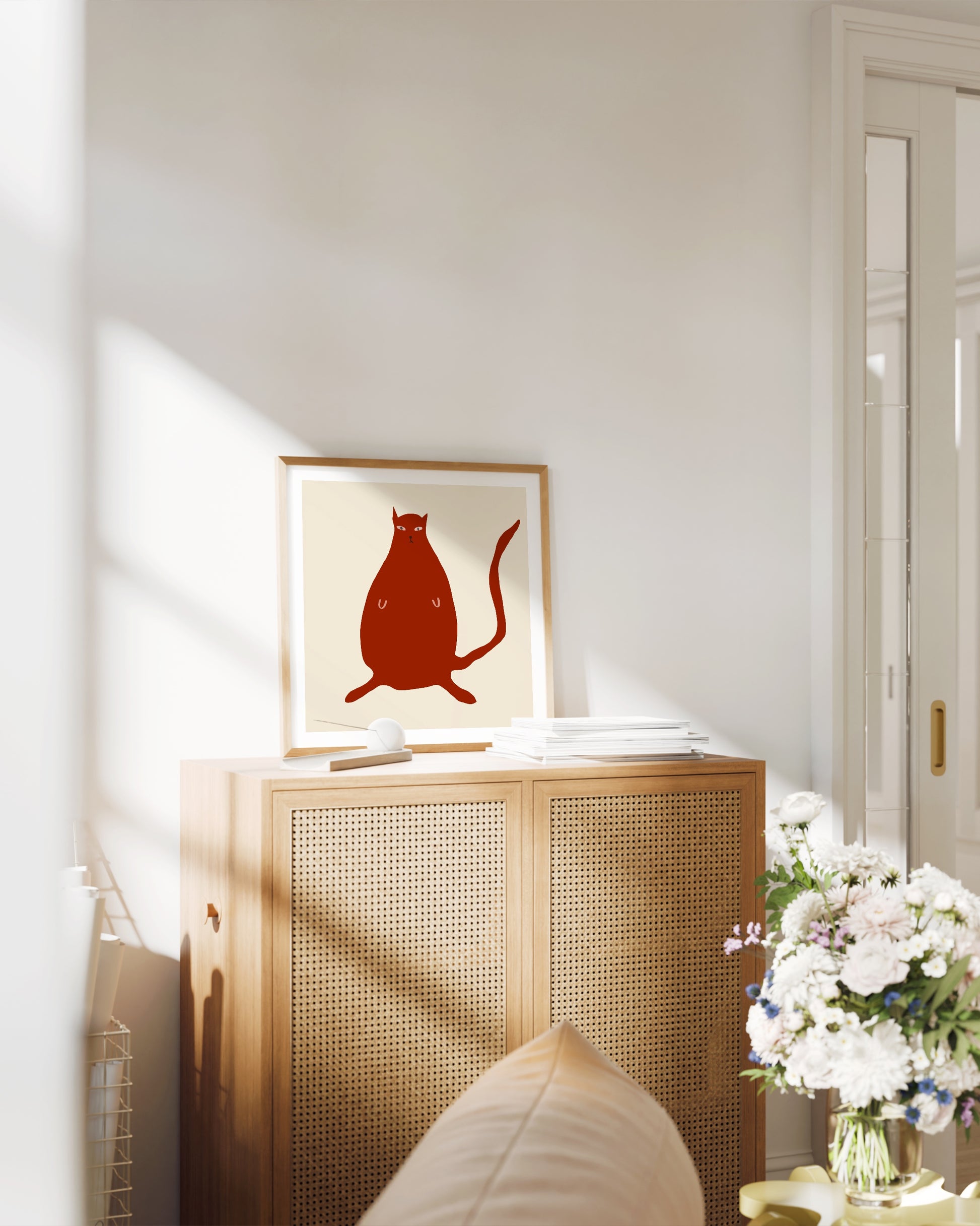 Red Cat Print- Wall Art -Paperhus- Printable wall art - Instant downloads - DIY home decor -Paperhus