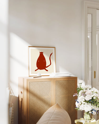Red Cat Print- Wall Art -Paperhus- Printable wall art - Instant downloads - DIY home decor -Paperhus