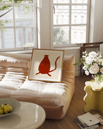 Red Cat Print- Wall Art -Paperhus- Printable wall art - Instant downloads - DIY home decor -Paperhus