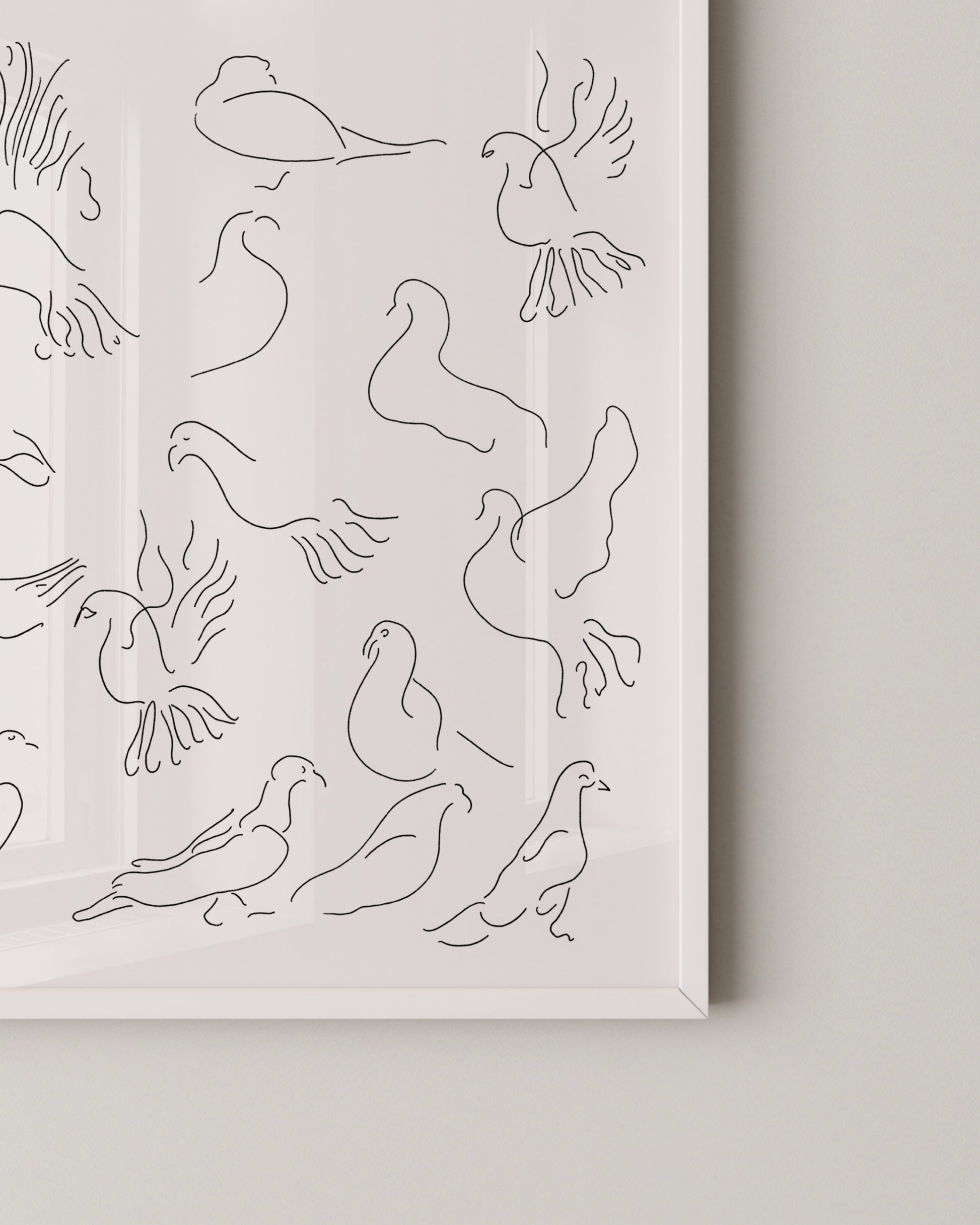 Bird Line Drawing Print- Wall Art -Paperhus- Printable wall art - Instant downloads - DIY home decor -Paperhus