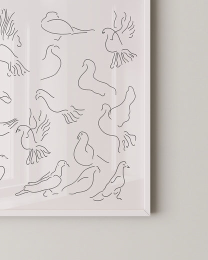 Bird Line Drawing Print- Wall Art -Paperhus- Printable wall art - Instant downloads - DIY home decor -Paperhus
