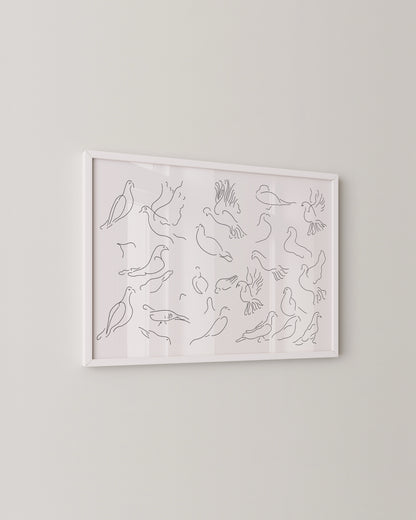 Bird Line Drawing Print- Wall Art -Paperhus- Printable wall art - Instant downloads - DIY home decor -Paperhus