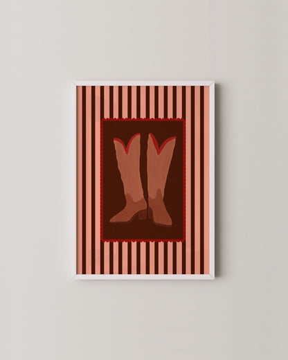 Retro Cowboy Boots Print- Wall Art -Paperhus- Printable wall art - Instant downloads - DIY home decor -Paperhus