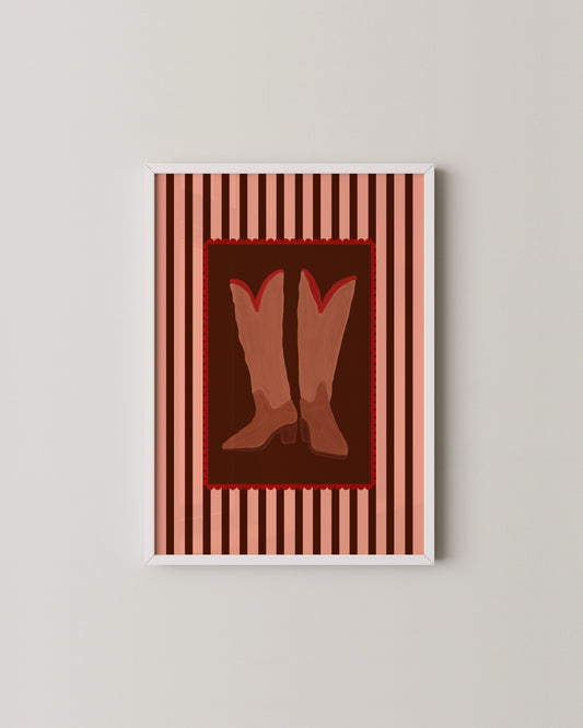 Retro Cowboy Boots Print- Wall Art -Paperhus- Printable wall art - Instant downloads - DIY home decor -Paperhus