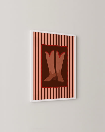 Retro Cowboy Boots Print- Wall Art -Paperhus- Printable wall art - Instant downloads - DIY home decor -Paperhus